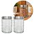 Jogo 2 Potes de Vidro Porta Mantimentos 1200ml Tampa Prata - Mundial Casa - Imagem 1