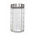 Pote de Vidro Redondo Porta Mantimentos Design Quadriculado 1700ml Tampa Prata - Mundial Casa - Imagem 4