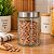 Pote de Vidro Redondo Porta Mantimentos Design Quadriculado 1200ml Tampa Prata - Mundial Casa - Imagem 3