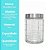 Pote de Vidro Redondo Porta Mantimentos Design Quadriculado 1200ml Tampa Prata - Mundial Casa - Imagem 6