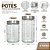 Jogo 2 Potes de Vidro Porta Mantimentos 1200ml e 1700ml Tampa Prata - Mundial Casa - Imagem 3