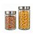 Jogo 2 Potes de Vidro Porta Mantimentos 1200ml e 1700ml Tampa Prata - Mundial Casa - Imagem 9
