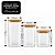 Jogo 3 Potes Vidro Borossilicato Design Quadrado Tampa Bambu Hermética 1000ml, 1200ml e 1500ml - Mundial Casa - Imagem 8