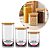 Conjunto Porta Mantimento 3 Potes Herméticos Vidro Borossilicato Tampa Bambu 19cm, 15cm  e 12cm - Imagem 1