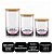 Jogo 3 Potes Herméticos Vidro Borossilicato Tampa Bambu 1000ml 1200ml e 1500ml - Imagem 4