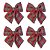 Kit 4 Laços Natalino Tecido Xadrez Vermelho Prime 16x15cm - Magizi - Imagem 1