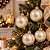 Kit 4 Bolas de Natal Glitter Champanhe Perolado Luxo 8cm com  Cordão Dourado - Imagem 2