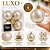 Kit 4 Bolas de Natal Glitter Champanhe Perolado Luxo 8cm com  Cordão Dourado - Imagem 3