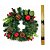 Kit Guirlanda Decorada 30cm Luxo Pinhas e Berries + Suporte Metal Dourado - Master Christmas - Imagem 1