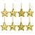 Kit 8 Estrelas Pendentes Natal 7cm x 7cm Mix Dourado Glitter, Lisa e Fosca - Master Christmas - Imagem 1