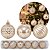 Kit 6 Bolas de Natal Champanhe 8cm Mix Perolada Fosca e Facetada Prime - Imagem 7