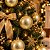 Kit 4 Bolas de Natal Dourado Glitter Perolado Luxo 8cm Premium - Imagem 3