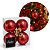 Jogo 4 Bolas de Natal Vermelho Perolado Luxo 8cm com Argola e Cordão Dourado - Imagem 1