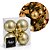 Jogo 4 Bolas de Natal Dourado Perolado Luxo 8cm com Argola e Cordão Dourado - Imagem 1