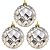 Kit 3 Bolas de Natal Grande 15cm Champanhe Prata Facetada Diamante Luxo - Imagem 1