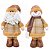 Jogo Papai Noel e Boneco de Neve Decorativo Pelúcia Tricô Mocha Marrom e Bege Luxo 41cm - Master Christmas - Imagem 1