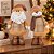 Jogo Papai Noel e Boneco de Neve Decorativo Pelúcia Tricô Mocha Marrom e Bege Luxo 41cm - Master Christmas - Imagem 2