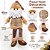 Jogo Papai Noel e Boneco de Neve Decor Sentado Perna Mole Tricô Mocha Marrom e Bege Luxo 40cm - Imagem 3