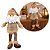 Papai Noel Decorativo Sentado Perna Mole Tricô Mocha Marrom e Bege Luxo 40cm - Imagem 1