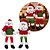 jogo Papai Noel e Boneco de Neve Decorativo Sentado Perna Mole Tricô Vermelho e Verde Luxo 40cm - Imagem 1