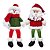 jogo Papai Noel e Boneco de Neve Decorativo Sentado Perna Mole Tricô Vermelho e Verde Luxo 40cm - Imagem 7