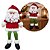 Papai Noel Decorativo Sentado Perna Mole Tricô Vermelho e Verde Luxo 40cm - Imagem 1