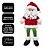 Papai Noel Decorativo Sentado Perna Mole Tricô Vermelho e Verde Luxo 40cm - Imagem 5