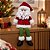 Papai Noel Decorativo Sentado Perna Mole Tricô Vermelho e Verde Luxo 40cm - Imagem 3