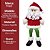 Papai Noel Decorativo Sentado Perna Mole Tricô Vermelho e Verde Luxo 40cm - Imagem 7