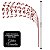 Galho Decorativo Natalino Caimento Lateral Mini Bolas Vermelhas com Glitter 84cm - Imagem 3