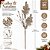 Galho Natalino Pick Decorativo Folhagens e Berries Champanhe com Glitter 74cm - Imagem 2