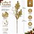 Galho Natalino Pick Decorativo Folhagens e Berries Dourado com Glitter 74cm - Imagem 2