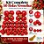Kit Completo 50 Bolas de Natal Vermelhas Mistas Glitter, Brilho e Perolada 8cm, 5cm e 3cm - Mundial Casa - Imagem 2