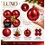 Kit Enfeites Natal Vermelho 50 Bolas Mistas e Perolada + Ponteira + Tela 15cmx5m - Mundial Casa - Imagem 4
