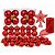 Kit Enfeites Natal Vermelho 50 Bolas Mistas e Perolada + Ponteira + Tela 15cmx5m - Mundial Casa - Imagem 1