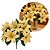 Buquê Natalino Bico de Papagaio Dourado 7 Flores Tecido 30cm Prime - Imagem 1