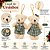 Kit 4 Ursinhos de Pelúcia Pendente Natal Creme Xadrez Verde Claro 12cm - Tuut - Imagem 3
