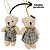 Kit 4 Ursinhos de Pelúcia Pendente Natal Creme Xadrez Verde Claro 12cm - Tuut - Imagem 5