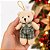 Kit 4 Ursinhos de Pelúcia Pendente Natal Creme Xadrez Verde Claro 12cm - Tuut - Imagem 4