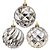 Kit 3 Bolas de Natal Grande 15cm Champanhe Prata Mix Texturas Diamond e Facetada Luxo - Master Christmas - Imagem 1