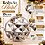 Bola de Natal Grande 15cm Champanhe Prata Textura Diamantada Diamond Luxo - Master Christmas - Imagem 2