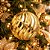 Bola de Natal Grande 15cm Dourada Ondulada Marmorizado Luxo - Master Christmas - Imagem 3