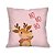 Kit 4 Almofadas Natalinas Rosa 45x45cm Papai Noel Rena Feliz Natal Poliéster Completo Capa e Enchimento - Imagem 8