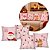 Kit 4 Almofadas Natalinas Rosa 45x45cm Papai Noel Rena Feliz Natal Poliéster Completo Capa e Enchimento - Imagem 1
