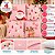 Kit 4 Almofadas Natalinas Rosa 45x45cm Papai Noel Rena Feliz Natal Poliéster Completo Capa e Enchimento - Imagem 3