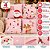 Kit 4 Capas de Almofada Natalinas Rosa 45x45cm Papai Noel Rena Feliz Natal Poliéster - Imagem 2