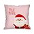 Kit 4 Capas de Almofada Natalinas Rosa 45x45cm Papai Noel Rena Feliz Natal Poliéster - Imagem 5