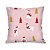 Kit 4 Capas de Almofada Natalinas Rosa 45x45cm Papai Noel Rena Feliz Natal Poliéster - Imagem 8
