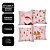 Kit 4 Capas de Almofada Natalinas Rosa 45x45cm Papai Noel Rena Feliz Natal Poliéster - Imagem 4