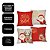 Jogo 4 Capas de Almofada Natal 45x45cm Papai Noel, Rena e Feliz Natal Poliéster Prime - Imagem 9